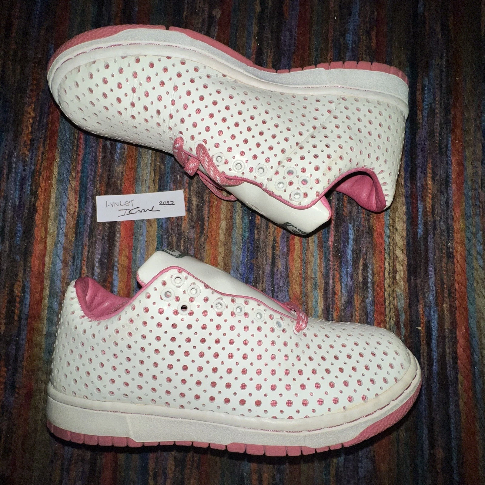 316332 221 Nike Dunk Low Supreme Polka Dot cuir verni taille 8,5W 7M