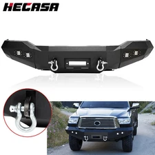 HECASA Front Bumper Steel Winch Off-Road Black Powder For Toyota Tundra 07-2013