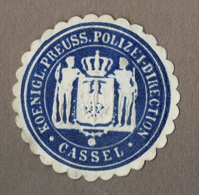 Siegelmarke Preußen: KOENIGL. PREUSS. POLIZEI-DIRECTION CASSEL (Kassel)