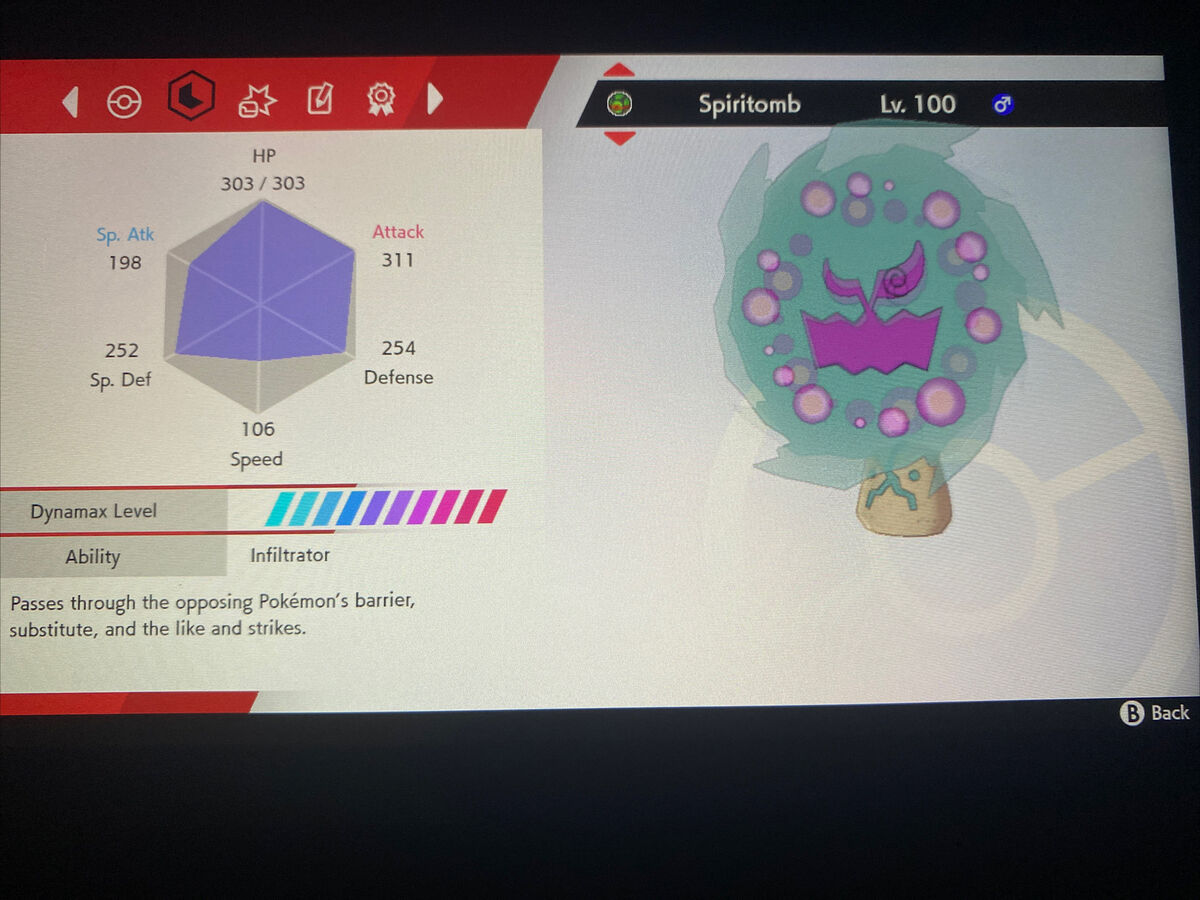 Pokemon Scarlet And Violet Shiny Spiritomb 6IV Battle Ready Fast Delivery