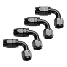 4AN Swivel Hose End Fitting Adaptor 90 Degree Fits CPE Fuel Line Aluminum 4Pcs