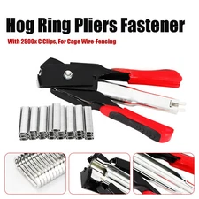 Hog Ring Plier Fencing Plier Staple Gun and 2500PC Hog Rings Farm Fences Netting