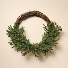 22" Asymmetrical Pine with Pinecone Christmas Wreath - Hearth Hand with