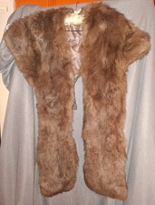 Vintage Womens Real Red Fox Fur Scarf With Clasp