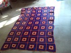 plaid couverture vintage au crochet en laine fait mains 1,30 m sur 1,85 m