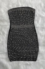 Strapless Rhinestone Bodycon Semi Formal Dress