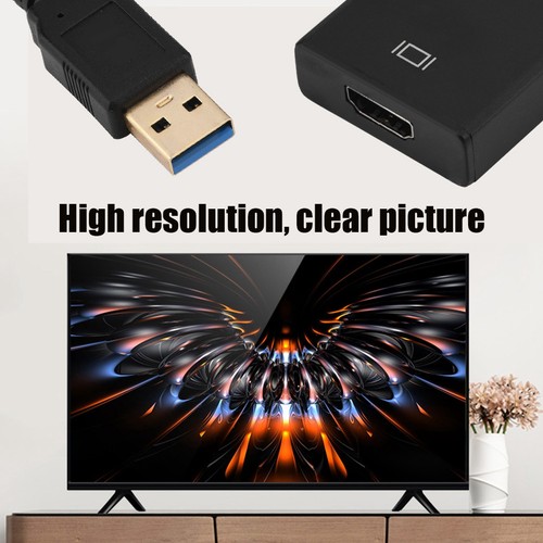 USB 3.0 To Vedio External Adapter Converter Transfer Cable For PC/ Laptop/ H NEW - Afbeelding 4 van 7