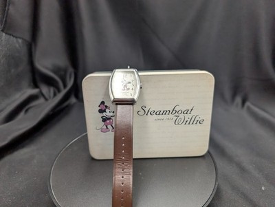 Vintage Disney Steamboat Willie Mickey Mouse Watch with Tin Box 75th Anniversary