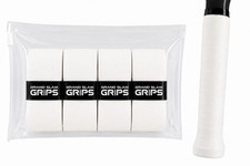 Grand Slam Grips Tacky Tennis Overgrip 4 Pack White Non-Slip Pickleball Padel