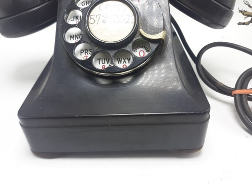 Vintage 1940 F1 Klingelanlage Western Elektro Drehtelefon Bakelit - Bild 4 von 10