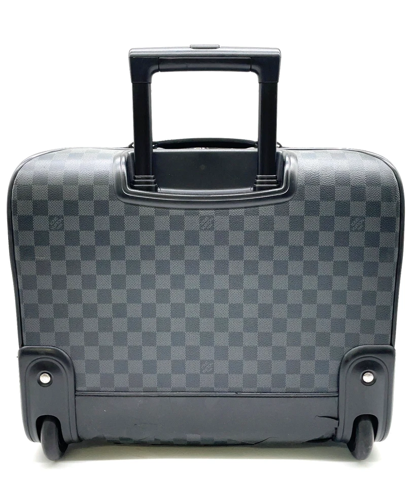 AUTÉNTICO Louis Vuitton Damier Graphite Pilot Case N23206 Trolley Bag con bolsa i110832 Foto 3 de 4