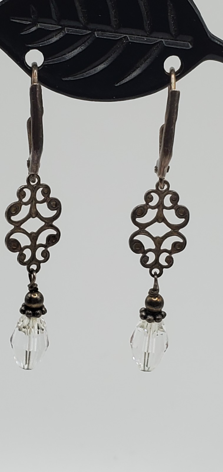 Dangling Interacted Sterling silver & crystal pie… - image 8