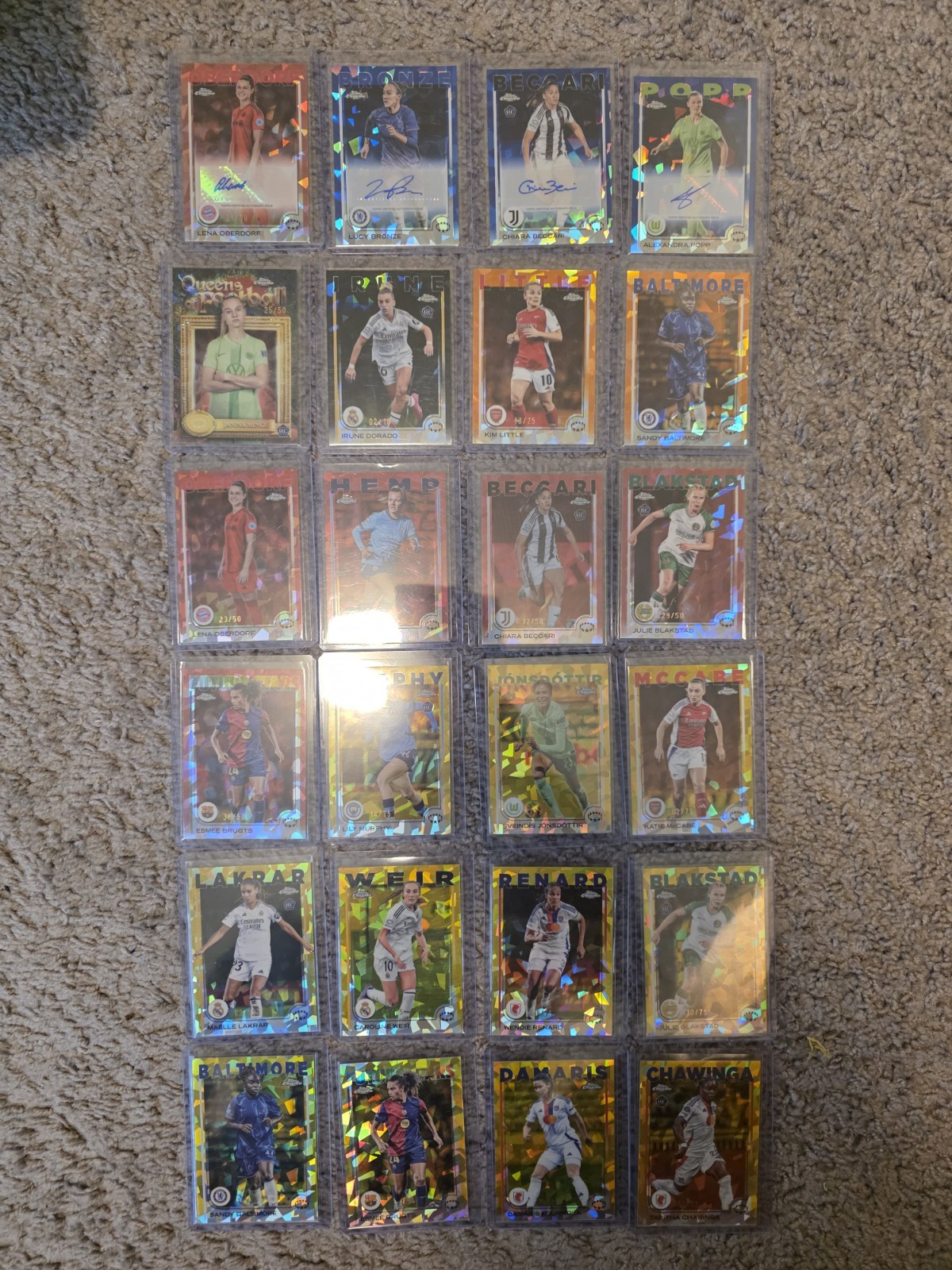 2024-2025 Topps Chrome UEFA Womans Sapphire Autograph Serial Numbered Card Lot view 1