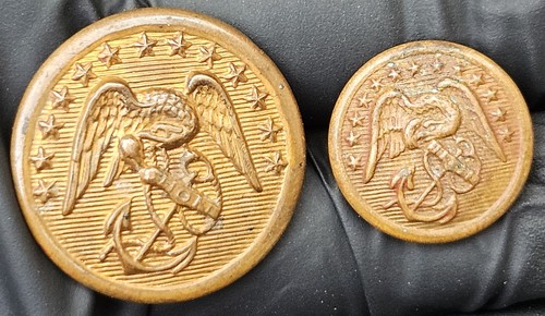 Rare 1880s-1902 US Marine Corps Eagle Anchor Button Set JCL Shabeck RI Coat Cuff