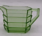 Tea Room Green Indiana Glass Rectangular Creamer Uranium Depression Glass VTG