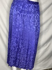 Vtg Argenti 80s 90s 100 Silk Royal Blue Pleated Old Money Skirt Size 10