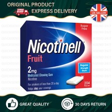 Nicotinell 2MG Pieces  Fruit  Sugar-Free 204 Pcs  Quit Smoking  Exp 2027