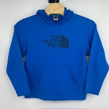 The North Face Boys Blue with Black Logo Fleece Pullover Hoodie Size Large