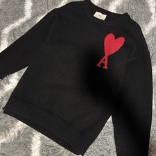 AMI Herren Strickpullover Rundhals Langarm Lo...