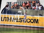 MIKE TROUT LA ANGELS THE CATCH 44x59 BANNER AUTOGRAPHED PSA/DNA AUTHENTICATED