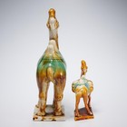 Vintage Chinese Tang Style Camel Statue Figurine Reproduction 2pc Lot 12.5" 6.5" — photo 3