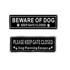 Beware of Dog Sign, Aluminum, Keep Gate Closed Sign for Fence or Gate8231