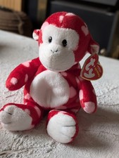 TY Beanie Baby Bliss The Monkey Red Heart 2007 Retired WithTags Soft UK addition