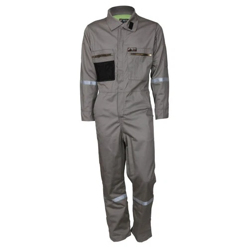 MCR SBC2011 Size 46 R 7-ounce Cotton Summit Breeze Gray Reflective FR Coveralls - product listing photo