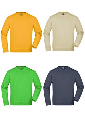 James+Nicholson Herren Workwear Sweatshirt Pullover Oberteil Langarm Übergrößen