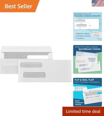 High-Quality 500 Count No. 8 Check Envelopes - Secure & Efficient for QuickBooks