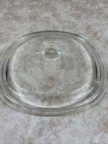 Clear Glass Casserole Lid 7.5" OD Square Knob Unbranded - Picture 10 of 12