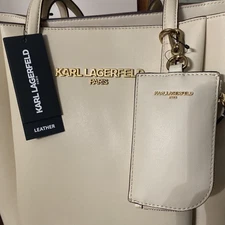 Karl Lagerfeld Leather Tote/purse With Extra Bag New With Tags