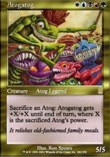 Light Play, English MTG Regular Atogatog Odyssey Magic the Gathering