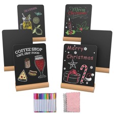 6 Pack 5x7" Mini Chalkboard Signs with Stand for Food Buffet Message Board