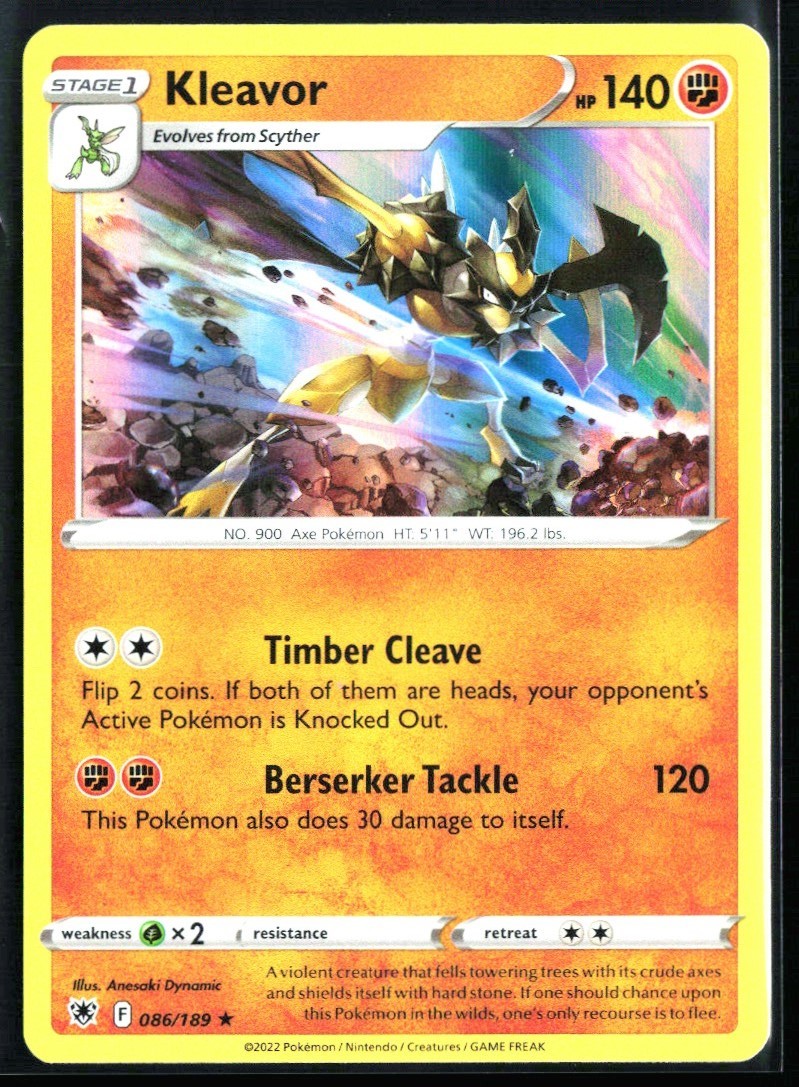 2022 Sword & Shield - Astral Radiance Kleavor #86 Holo Rare Pokemon Card