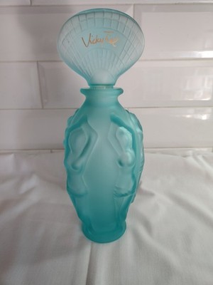 Vicky Tiel 12 1/2'' Turquoise Art Glass Sirene Nudes Perfume Factice Bottle
