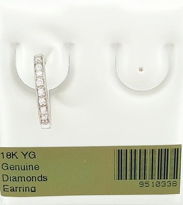 ECHTE DIAMANTEN einzelner HUGGIE OHRRING 18K WEISSGOLD - neu mit Etikett
