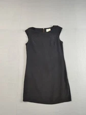 Cynthia Rowley Women Dress 8 Black Sleeveless Boat Neck Shift Back Zip Casual