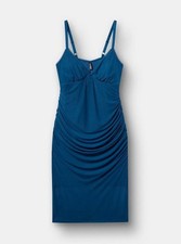 Torrid Mesh Tea Length Lingerie Dress Legion Blue Size 0XL NWOT