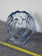Vintage Art Deco Bagley Blue Glass Equinox Posy Bowl - Pattern No. 3061 - 1930s