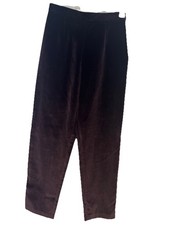 Bushwhacker Vintage Dark Purple Velvet 100  Cotton Pants Size 8 Side Zip