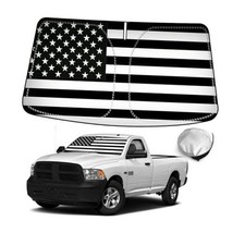 Windshield Sun Shade American Flag Sunshade for 2019-2024 Dodge Ram 1500
