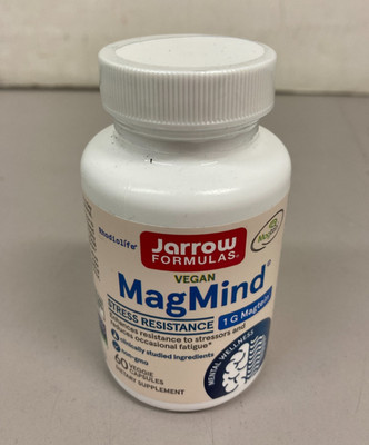 Jarrow Formulas Vegan MagMind Stress Resistance, 60 Veggie Capsules - EXP 08/25