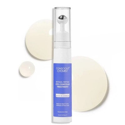 Conscious Chemist Retinol Peptide Under Eye Cream Roll On for Dark Circles 15ml