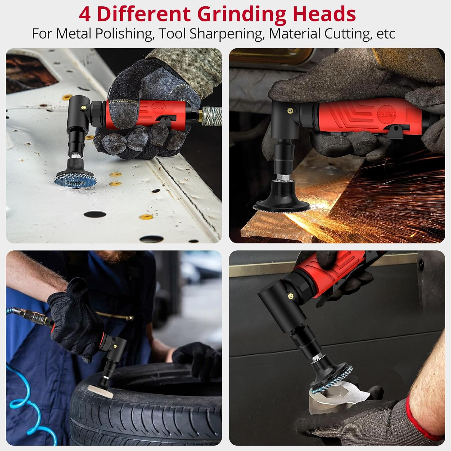 20000RPM Right Angle Air Die Grinder 1/4" & 1/8" Collets Pneumatic Tool
