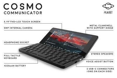 PLANET Cosmo Communicator 128GB 日本語キーボード Cosmo Communicator DUAL SIM, 6Gb/128GB Keyboard: Japanese Kana +