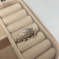 925 STERLING SILVER REPEATING HEART PATTERN RING SIZE 9