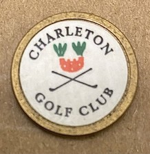 Very old Charleton Golf Club old Brass Stem Golf Ball Marker 1980s Rare Scotland