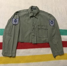 Women s Vintage 40s WW2 1:1 Custom HBT Herringbone Twill Cropped Military Jacket