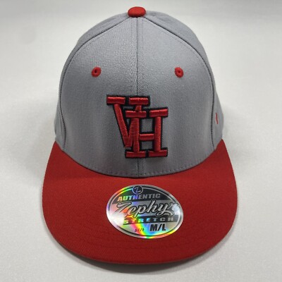 VH Falcons Hat Cap Men s M-L Gray Red Embroidered Fitted Stretch Zephyr NEW